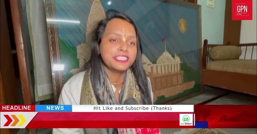 वाराणसी में फाइन आर्ट की छात्रा ने कीलों के जरिये कैनवास पर बनाई राम मंदिर की अनूठी कलाकृति