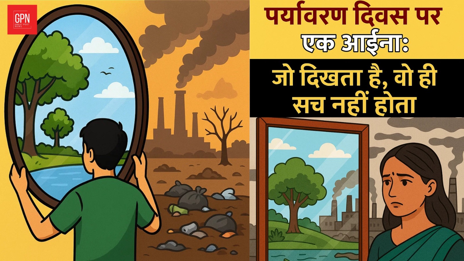 पर्यावरण दिवस पर एक आईना जो दिखता है, वो ही सच नहीं होता || Great Post News | #environmentalday